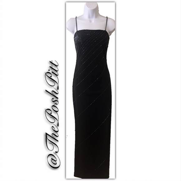 De-Laru Black with Sparkles Spaghetti Strap Gown - Picture 1 of 6